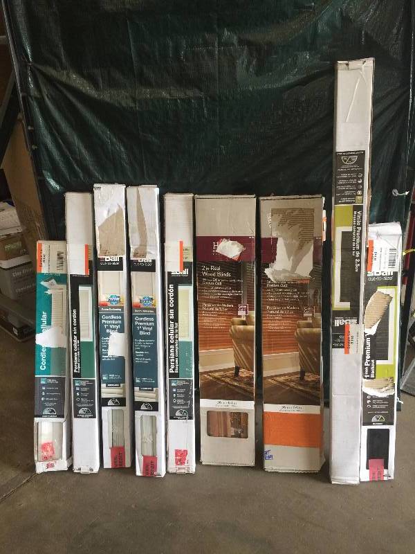 Lot of assorted Vinyl Blinds