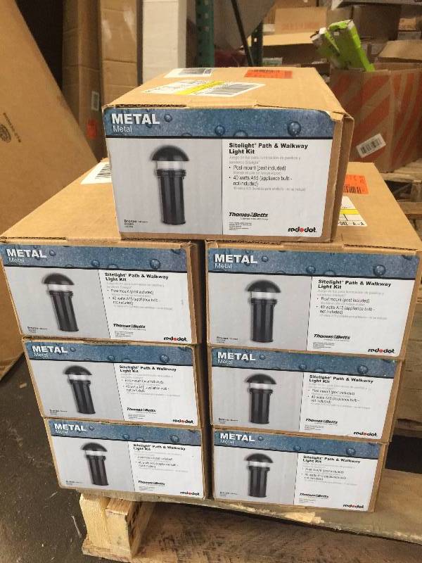 Lot of 7 Metal Sitelight Path & Walkway Light Kit