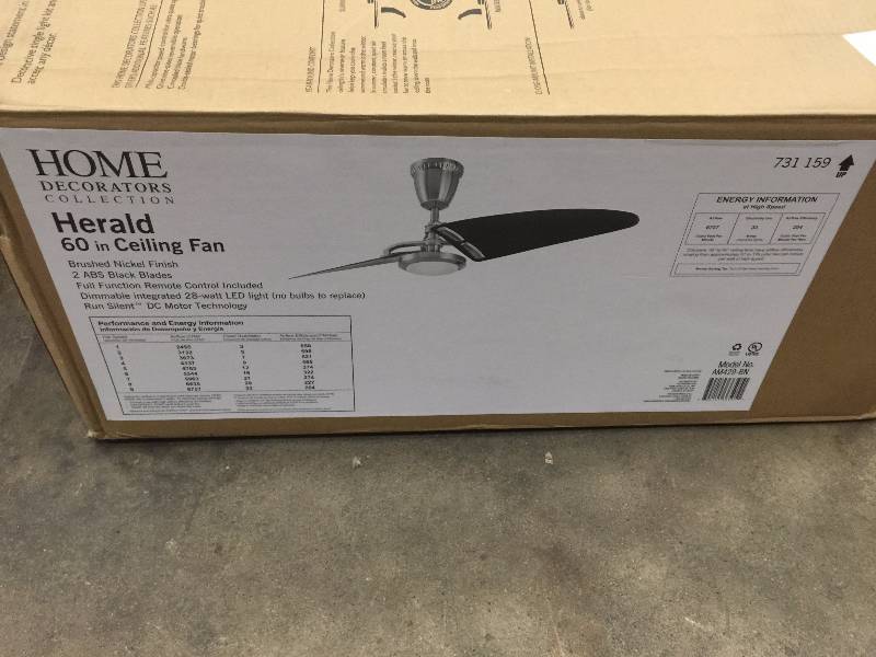 Home Decorators Herald 60 in Ceiling Fan never used