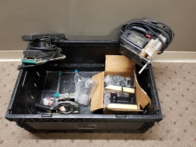 lot 130 image: Lot - Skilsaw, Sander, Ryobi RouterJigsaw Mount