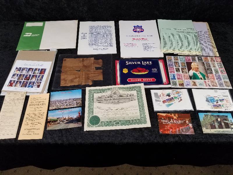 lot 62 image: Lot - Vintage Literature, Stamps, Etc