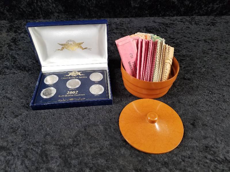 lot 45 image: 2002 State Quarter Collection & Misc Coin Wrappers