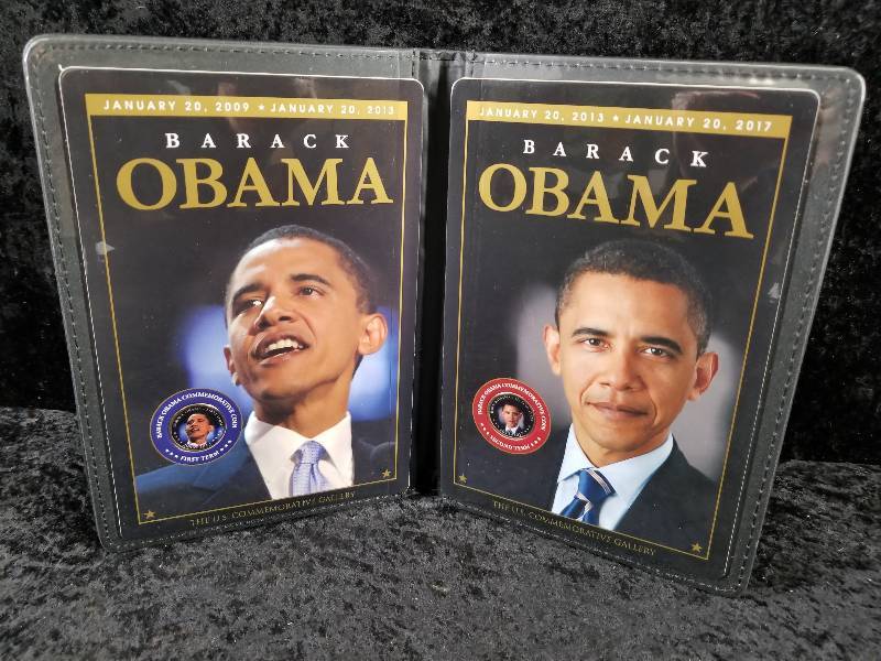 lot 10 image: Barack Obama Colorized 1st & 2nd Term Coins in Portfolio