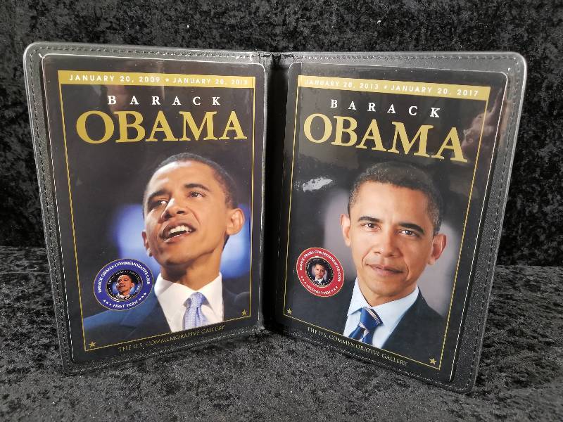 lot 11 image: Barack Obama Colorized 1st & 2nd Term Coins in Portfolio