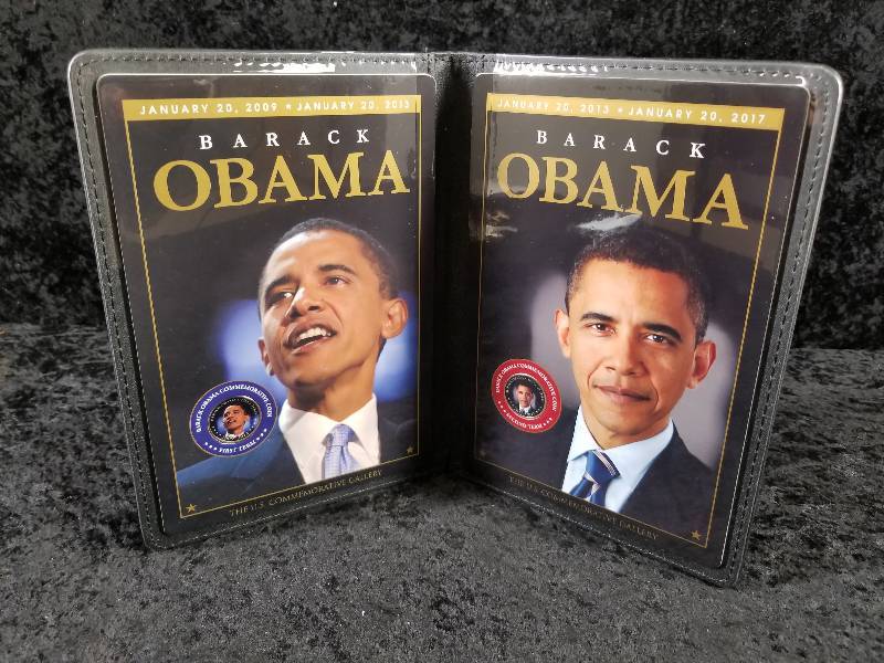 lot 12 image: Barack Obama Colorized 1st & 2nd Term Coins in Portfolio
