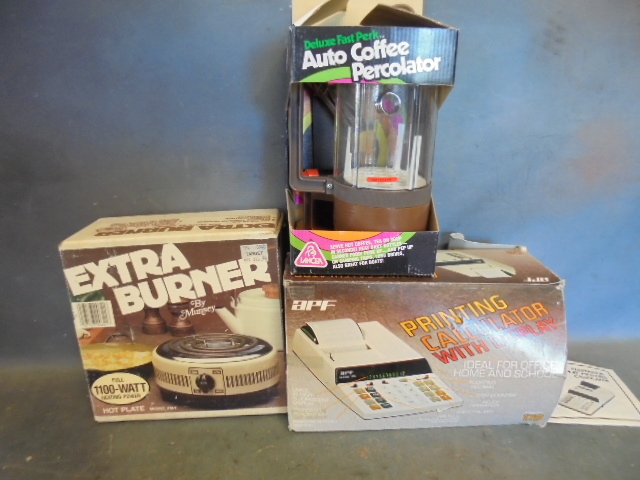 Printing Calculator, Hot Plate and Peculator