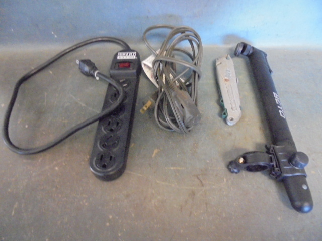 Surge Protector, Bicycle pump and Box Cutter