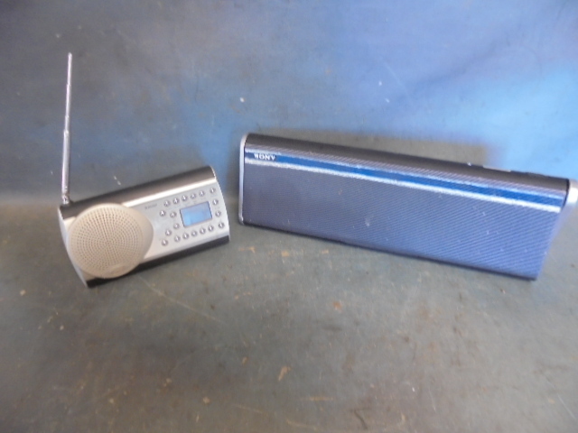Radio and Sony Bluetooth Speaker