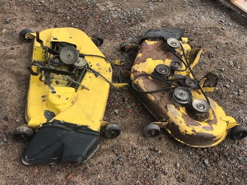lot 3 image: (2) John Deere Mower Decks