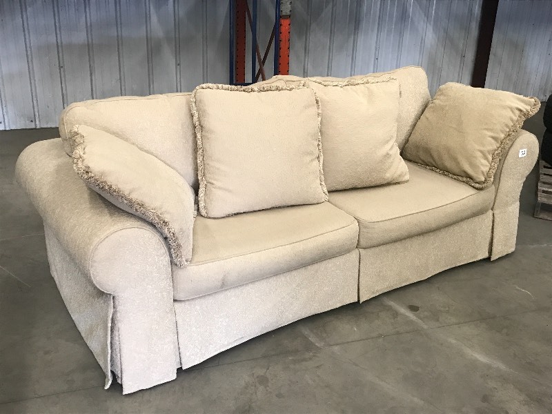 lot 32 image: Two-Seater Fabric Sofa