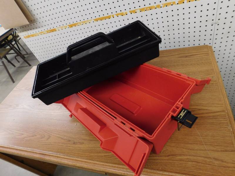 lot 54 image: Red Plastic Toolbox