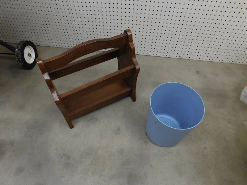 lot 57 image: Magazine Rack and Small Garbage Can