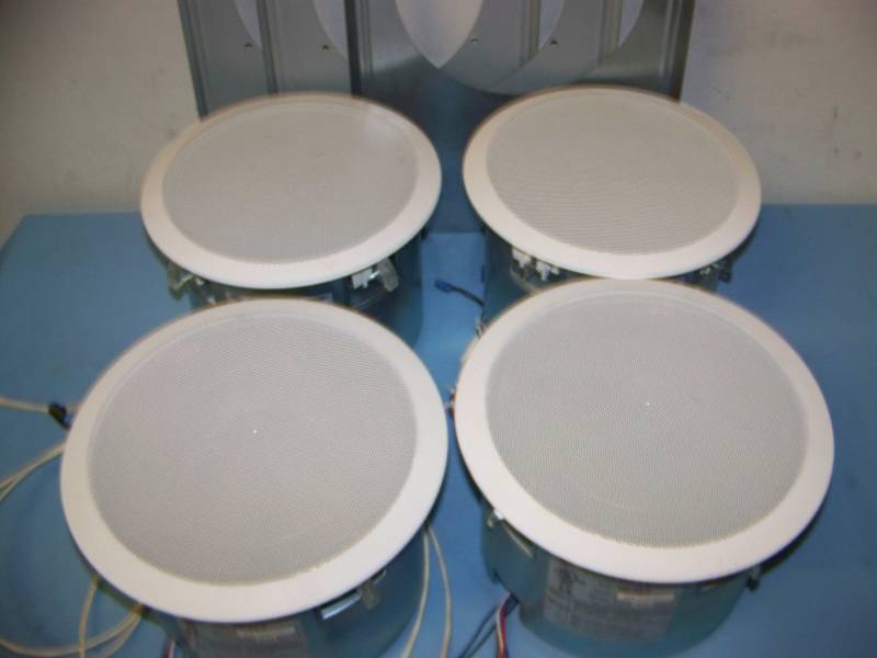 lot 76 image: (4) SoundTube, 8 Coaxial, In-Ceiling Speakers with (3) Ceiling Tile Brackets