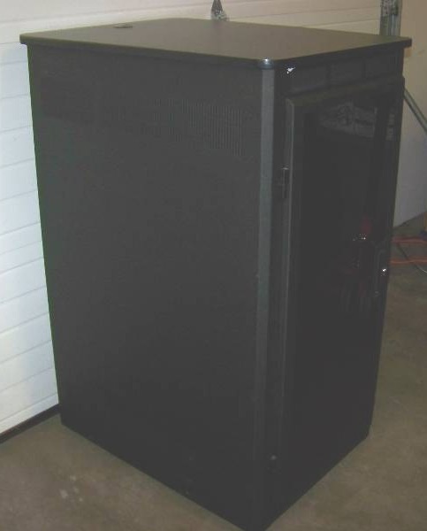 lot 85 image: Middle Atlantic, 24RU, Audio  Video Equipment  Component Rack with Front and Rear Doors, Power Strips and Rack Shelves on Castors