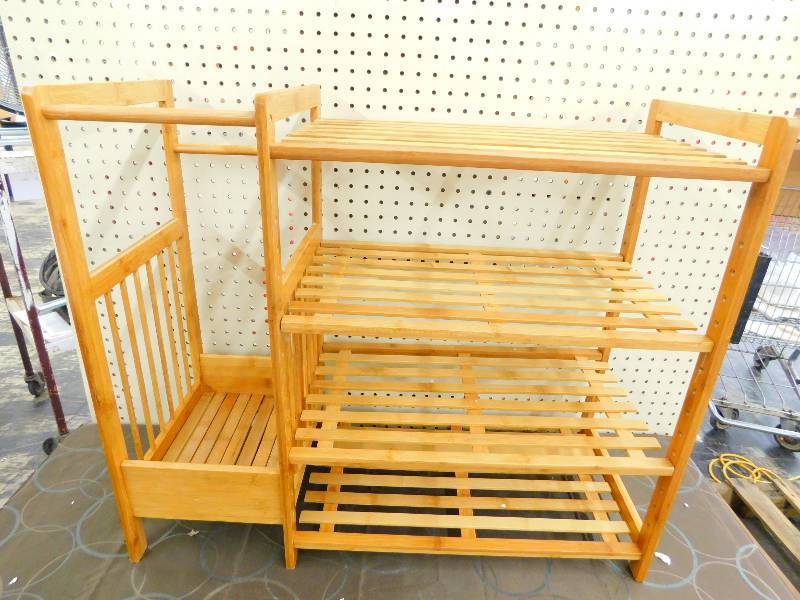 Mcleland 4 Tier bamboo ENTRYWAY ORGANIZER, Natural, MSRP $69.99