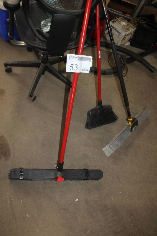 lot 53 image: Lot of (3) Brooms, Push Brooms