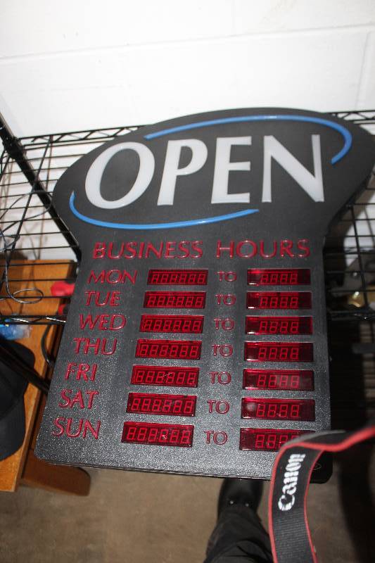 lot 21 image: OPEN w Hours Digital Lighted Display