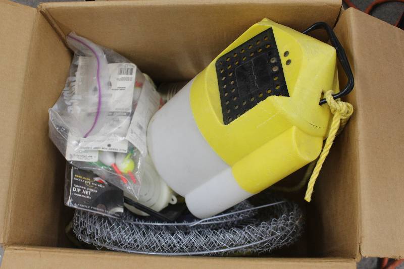 lot 119 image: Misc Fishing Equipment Includes Buoys, Bobbers, Fish Dip Net, And More