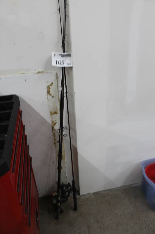 lot 105 image: Lot of (6) Fishing Poles w Reels