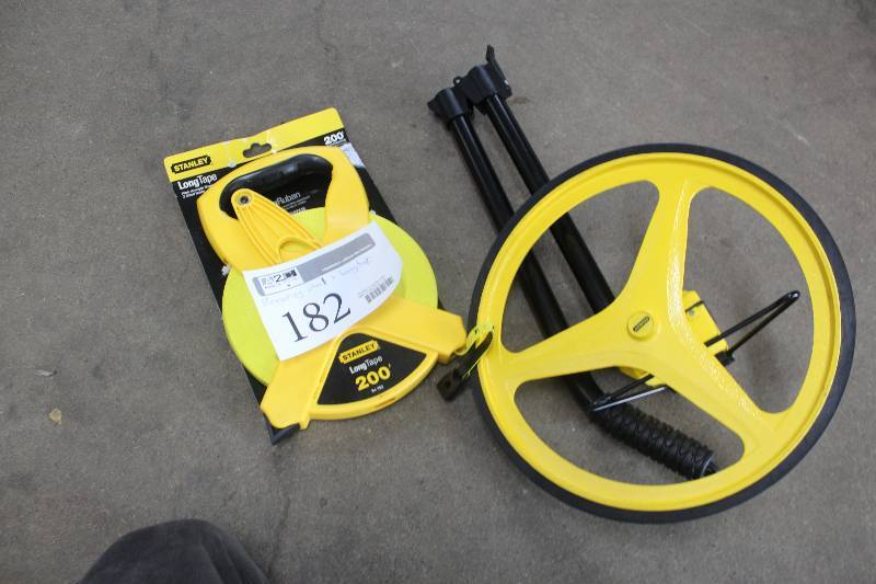 lot 182 image: Stanley Measuring Wheel, Stanley 200ft. Long Tape