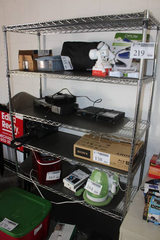 lot 219 image: 5-Shelf Rolling Metal Shelving Unit