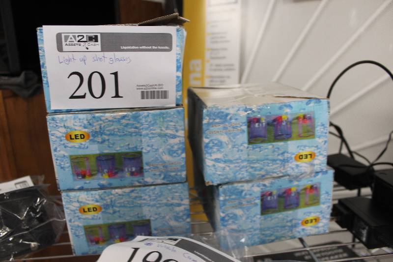 lot 201 image: LED Light-up Liquid Activated Shot Glasses