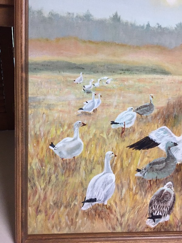 Framed oil painting