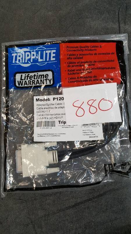 Tripp Lite P120 DVI to VGA Splitter Cable, 1ft (Black)