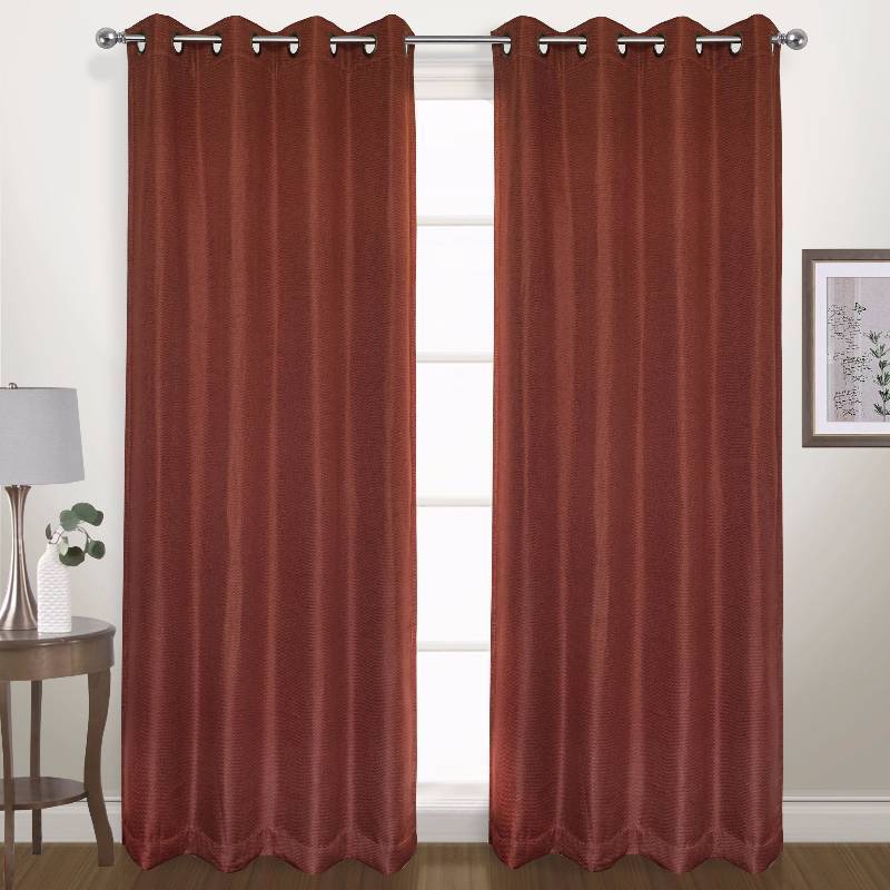 United Herringbone 54 x 63 Blackout Grommet Window Panel Terracotta