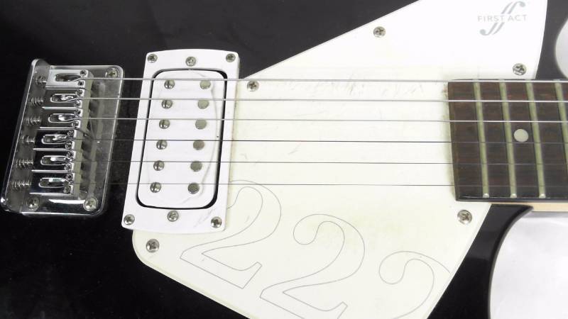First Act Black & White Electric Guitar 222 - Worn with loose input jack