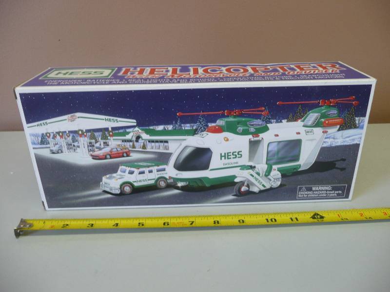lot 88 image: HESS - HELICOPTER WITH MOTORCYCLE & CRUISER - STILL IN BOX - SEE PICTURES