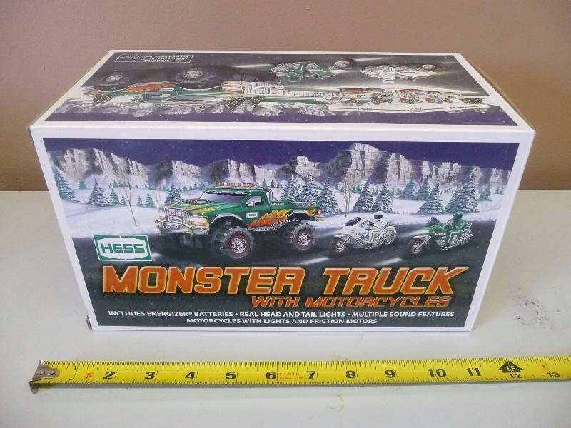 lot 92 image: HESS - MONSTER TRUCK & MOTORCYCLES - STILL IN BOX - SEE PICTURES