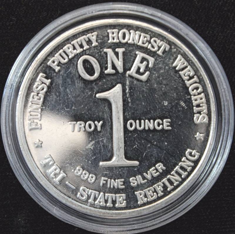 1 TROY OZ. .999 FINE SILVER VINTAGE 1976 TRI-STATE IN AIRTITE