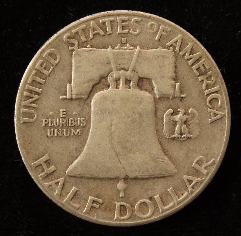 1949-S FRANKLIN SILVER HALF DOLLAR VF