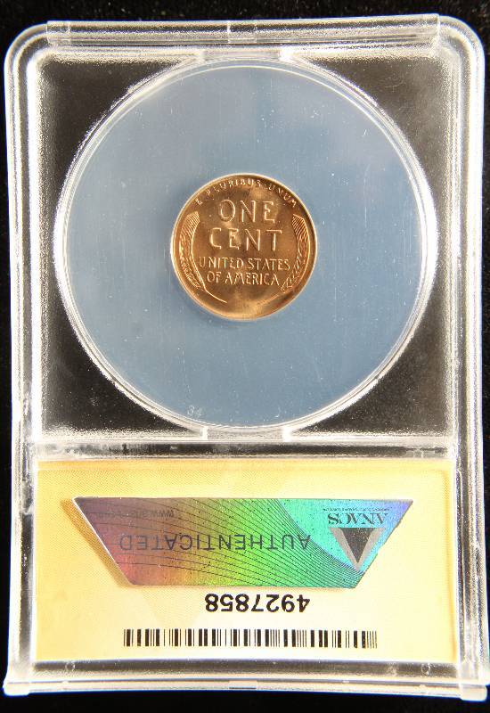 1955-S US WHEAT CENT HIGH GRADE MS66 RED ANACS