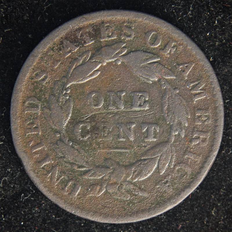 1832 US CORONET HEAD LARGE CENT VG DETAILS POROUS