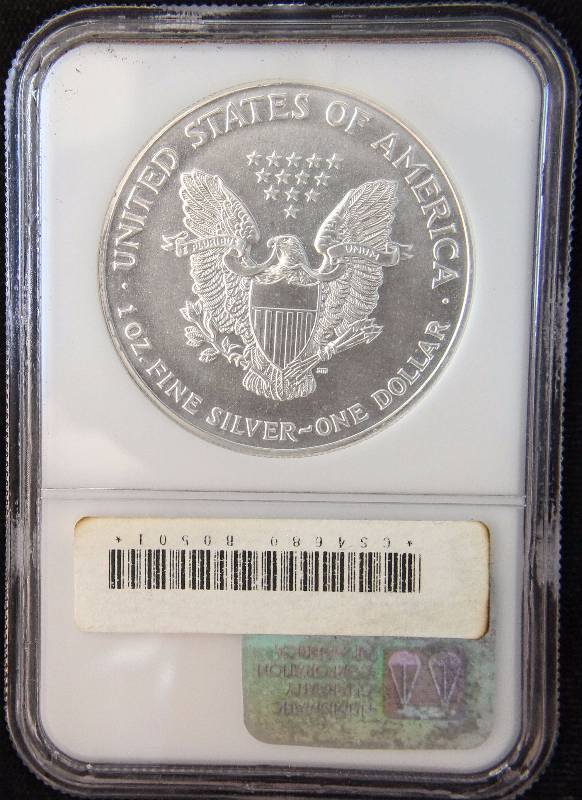 1999 AMERICAN SILVER EAGLE 1 TROY OZ. .999 FINE SILVER MS69 NGC