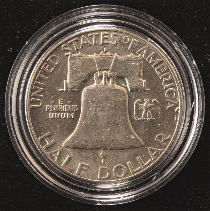 1962-D FRANKLIN SILVER HALF DOLLAR IN AIRTITE HOLDER