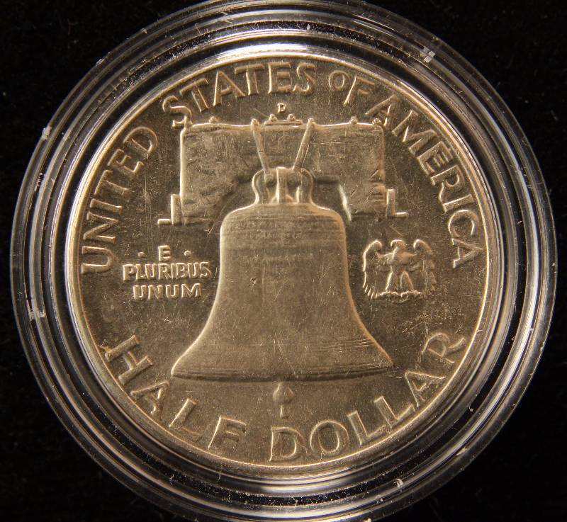 1961-D FRANKLIN SILVER HALF DOLLAR IN AIRTITE
