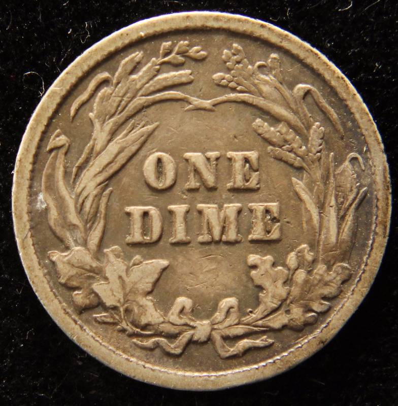 1900 BARBER SILVER DIME VF