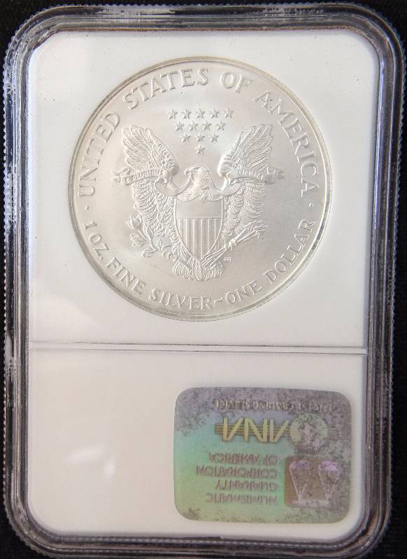 2000 AMERICAN SILVER EAGLE 1 TROY OZ. .999 FINE SILVER MS69 NGC