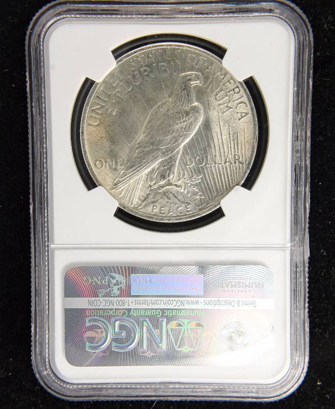 1923 PEACE SILVER DOLLAR UNC MS62 NGC