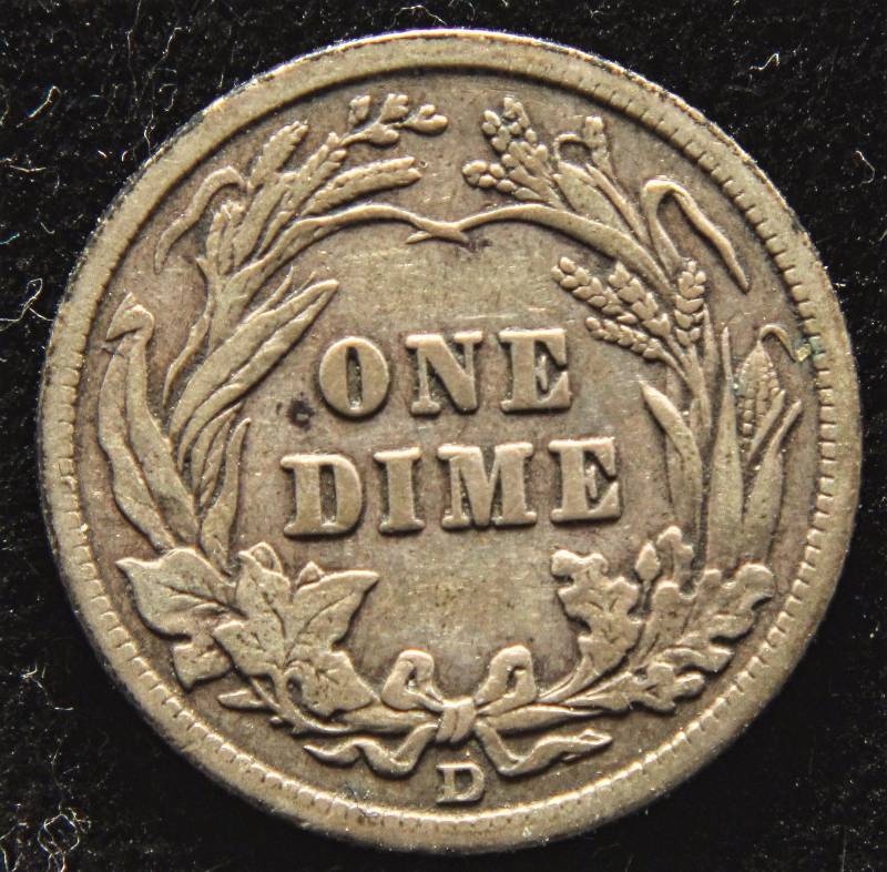 1914-D BARBER SILVER DIME XF