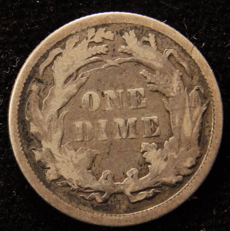 1882 US SEATED LIBERTY SILVER DIME FINE