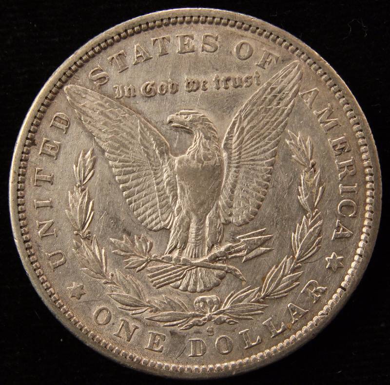 1890-S MORGAN SILVER DOLLAR AU