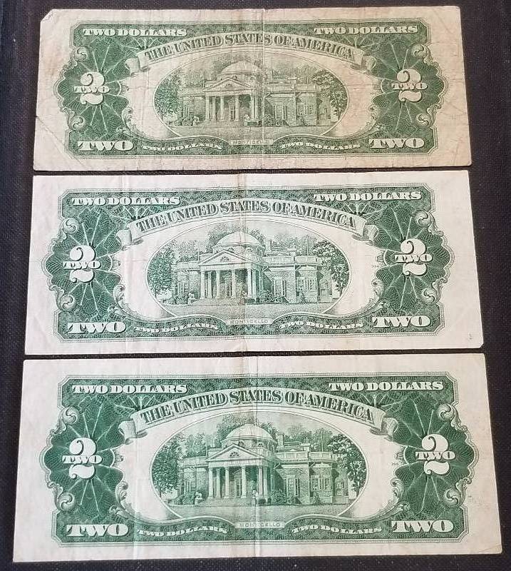GROUP OF 3 - 1953 RED SEAL $2 BILLS