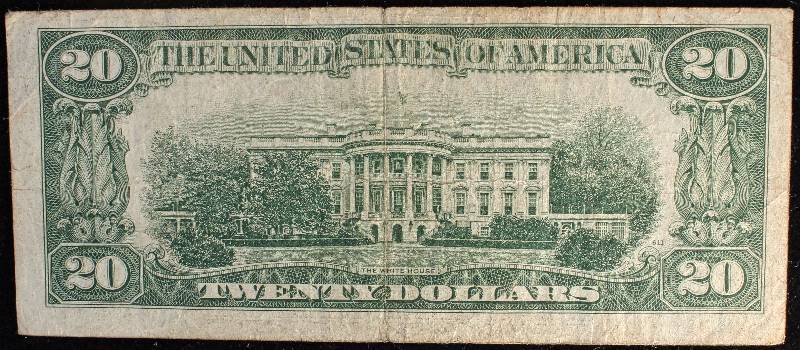 1934 US $20 FEDERAL RESERVE NOTE CHICAGO IL FINE DETAILS