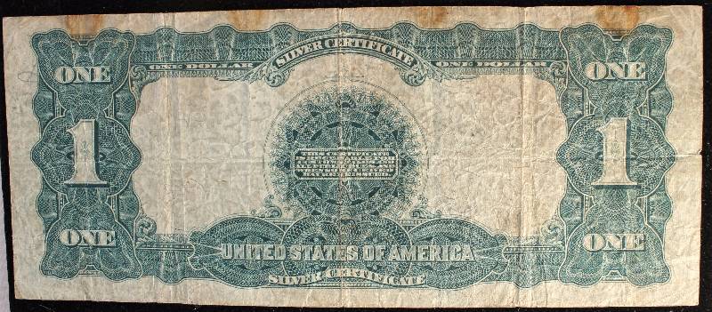 1899 LARGE SIZE $1 BLACK EAGLE US CURRENCY NOTE FINE