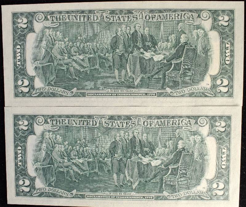 GROUP OF 2 CONSECUTIVE SERIAL # FIRST DAY ISSUE $2 BILLS