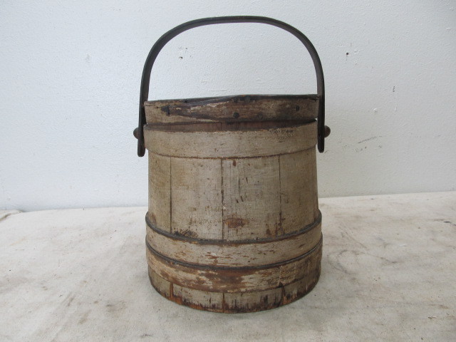lot 10 image: Antique 19th Century Painted Wood Firkin 